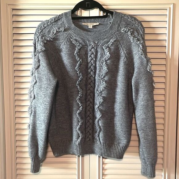 Anthropologie Blue-Gray Scoop Neck Sweater S - Picture 1 of 7